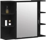 vidaXL | Spiegelschrank | mit Regal Schwarz Eichen-Optik 80 x 20,5 x 64 cm