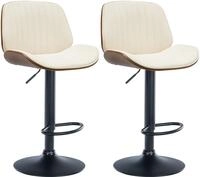 CLP 2er Set Barhocker Nova I Kunstleder-Bezug I H&ouml;henverstellbarer Barstuhl,