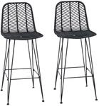 vidaXL Barstuhl 2 pcs 44 x 52 x 111 cm Rattan und Eisen, Barstuhl, Hoher...