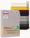 AM Qualit&auml;tsmatratzen Premium Spannbettlaken 80x180cm Baumwolle (200gsm) in Taupe -