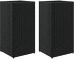 vidaXL Pflanzk&uuml;bel 2 STK. Schwarz 30x30x60 cm Poly Rattan, Pflanzgef&auml;&szlig;,...