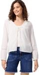 Street One Studio Langarm Bluse mit V-Neck und Schleife White 36
