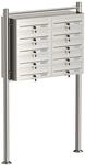 Wiltec 10er Briefkastenanlage Edelstahl 945 x 270 x 1500 mm, Standbriefkasten...