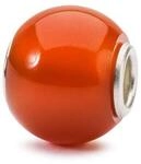 Trollbeads Charm Runder Karneol aus Edelstein in der Farbe Rot-Orange, TSTBE-00023