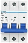Chint NB1-63C3P63 Miniatur-Sicherungsschalter, 63 A, 3-polig, C-Curve, 6 kA
