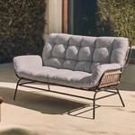 2er-Sofa HWC-P75, Gartensofa Gartenbank Couch 2-Sitzer, Stoff 220g/m&sup2;...
