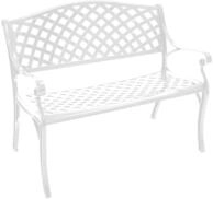 DEGAMO Gartenbank Parkbank Oxford 2-sitzer aus Aluguss, Farbe Weiss, wetterfest
