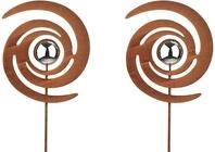 Kobolo Gartenstecker-Set FINJA, 148 cm, Metallstecker in Rostoptik mit