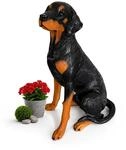 Relaxdays Gartenfigur Hund, Dobermann Figur, HxBxT: 83 x 39 x 52 cm, Polyresin,