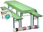 NYVI Bierbankauflagen Set NYVIGala 240x90 cm Gr&uuml;n - 1x Tischdecke f&uuml;r 220x70...