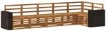 vidaXL Ecksofa Set 6 pcs Natur Massivholz Akazie, Garten, modernes Outdoor-Sofa,