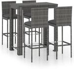 vidaXL Gartenbar Set 5-TLG. mit Kissen Theke Bar Tresen Gartentheke Bartisch