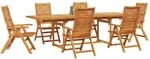 vidaXL Garten Essgruppe 7 pcs Braun Massivholz Akazie, Akazien Garten Essgruppe,
