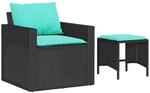 vidaXL Garten Sofagarnitur 4-TLG., Gartensofa mit Kissen Stahlrahmen,...