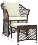 vidaXL Garten Lounge Set 2-TLG., Gartenm&ouml;bel Set mit Kissen, Gartenstuhl