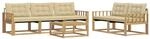 vidaXL Outdoor-Sofagarnitur 6 pcs Wei&szlig; und Beige 79 x 79 x 37 cm, Garten-Sofa,