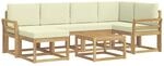 vidaXL Outdoor-Sofagarnitur 7 pcs Wei&szlig; und Creme Massivholz Akazie, Garten...