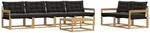 vidaXL Outdoor-Sofagarnitur 7 pcs Wei&szlig; und Schwarz 79 x 79 x 37 cm, Garten,...