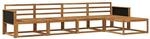 vidaXL Outdoor-Sofagarnitur 5 pcs Natur Massivholz Akazie, Gartenm&ouml;bel Set,...
