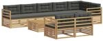 vidaXL Outdoor-Sofagarnitur mit Kissen 9 pcs Wei&szlig; und Anthrazit, Gartenlounge,
