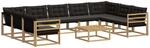 vidaXL Outdoor-Sofagarnitur mit Kissen 10 pcs Wei&szlig; und Schwarz, Garten,...