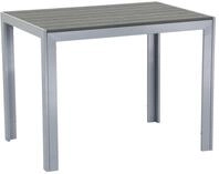 Gardissimo Aluminium Gartentisch Soul 100x70 cm Silber mit Nonwood Tischplatte,