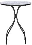 Beliani Gartentisch Metall schwarz/blau Mosaik Muster 60 cm rund Camprena