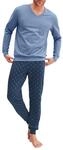 CALIDA Relax Imprint B&uuml;ndchen-Pyjama, Schlafanzug Herren, 100% Baumwolle,