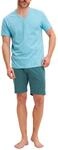 CALIDA Cotton Special Kurz-Pyjama, Schlafanzug Herren, aus 100% Baumwolle Retro...