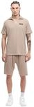 Lonsdale Herren Poloshirt & Shorts Set normale Passform MOTSPUR, Beige/Black, XXL
