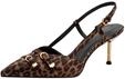 Tamaris Damen Sling Pump mit Stilettoabsatz, Leopard, 36 EU