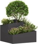 vidaXL Garten-Pflanzgef&auml;&szlig; Schwarz 60 x 60 x 50 cm Kaltgewalzter Stahl | Dieser