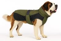 Flamingo Hundemantel Winter &ndash; Eisberg Kaki & Dunkelblau &ndash; 80cm &ndash; warm & modisch