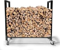 QUICK STAR Kaminholzregal 90 x 25 x 90 cm mit Rollen verzinkt Innen und Aussen,...
