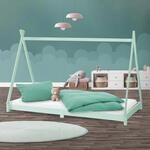 ML-Design Kinderbett Tipi 90 x 200 cm mit Lattenrost, Mint, aus Kiefernholz,...