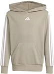 adidas Unisex Kinder Essentials 3 Stripes Hoodie, Silver Pebble/White, 11-12...
