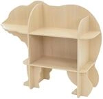 Joyz Kinderregal 2 Ebenen, B&auml;r, Natur, 110x 32x83 cm, Spielzeugregal Holz mit