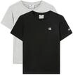 Champion T-Shirt (2er-Pack) Kinder und Jugendliche, Schwarz/Hellgrau Melange, 11-12