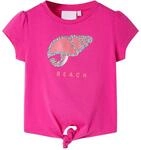 vidaXL Kinder-T-Shirt Dunkelrosa 116