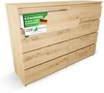 CDF Kommode Artisan mit 8 Schubladen 40 cm Tief Komodenschrank Komode f&uuml;r Wohnzimmer