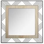 Atmosphera - Spiegel Joe - Metall und Holz - schwarz - 45x45 cm - Model 2
