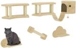PawHut Kletterwand Katzen, 5-teilig Katzenkletterwand Katzen Wandelemente mit
