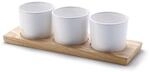 Continenta Servier-Set aus Gummibaumholz und Keramik 28 x 9 x 7 ,5 cm