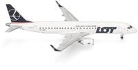 Herpa Modellflugzeug Lot Polish Airlines Embraer E190, Miniatur im Ma&szlig;stab 1:200,