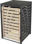 dobar&reg; Green Label M&uuml;lltonnenverkleidung 1er 120 L in Anthrazit-Schwarz aus Holz