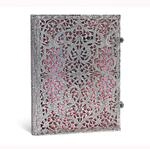 Paperblanks Silberfiligran Kollektion Notizbuch, gro&szlig;, Flexi Liniert, zartrosa,