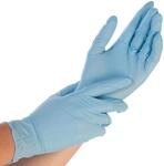 FRANZ MENSCH Hygonorm Nitrilhandschuhe Allfood Safe, blau, Gr. 7/S | puderfrei, 250