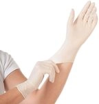 FRANZ MENSCH Latex-Handschuh GRIP, puderfrei, 24 cm, wei&szlig;, 10 Spender x 100...