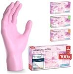 ARNOMED Einweghandschuhe Pink 100 St&uuml;ck/Box, Einmalhandschuhe S,...
