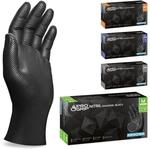 PROGRIP Einweghandschuhe Diamant Grip, Schwarz, Einmalhandschuhe Extra Stark,